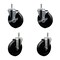 Service Caster 5'' Soft Rubber Wheel Swivel 7/16'' Grip Ring Stem Caster Set 2 Brakes, 4PK SCC-GR20S514-SRS-TLB-716138-2-S-2 - alternate 1